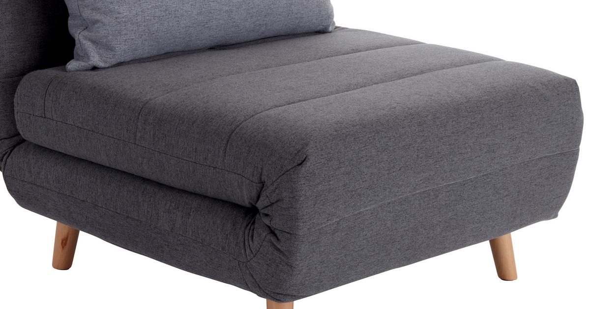 Rozkládací pohovka/křeslo SIMON šedá - šedá/světle šedá, Moderní, dřevo/textil (77/84/91cm) - Ondega