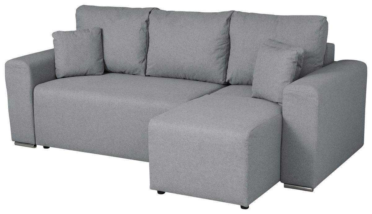 Ecksofa Bega - Chromfarben/Schwarz, Basics, Textil (240/153cm) - P & B