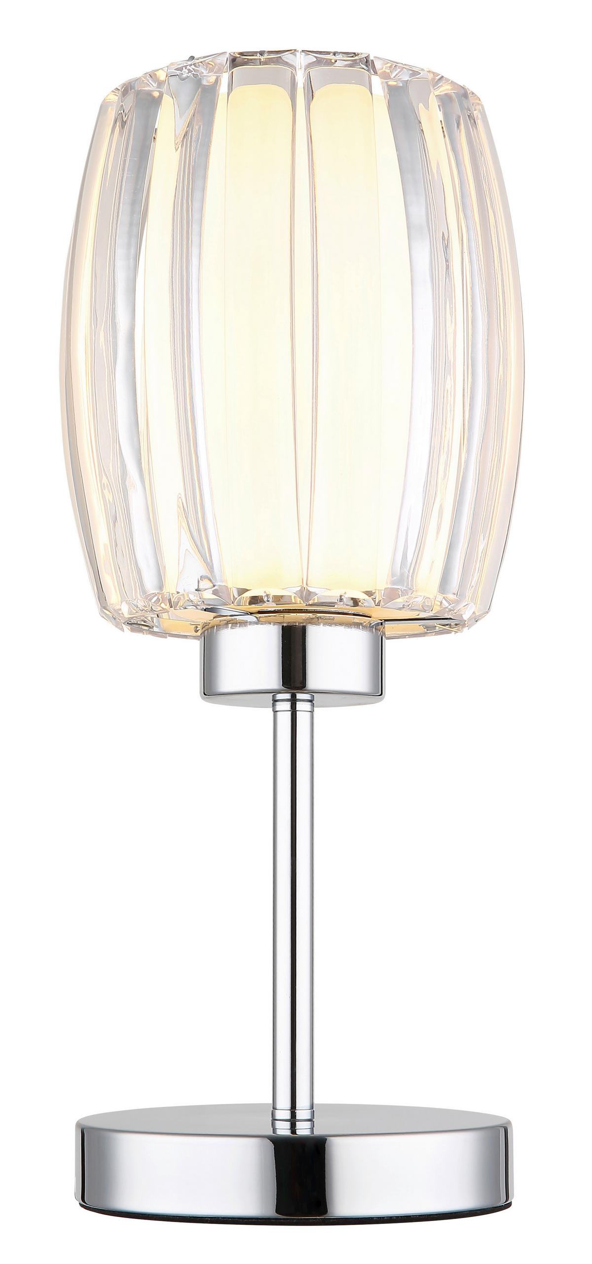 Tischleuchte Wippschalter - Klar/Chromfarben, Design, Glas/Kunststoff (18/40cm) - Globo