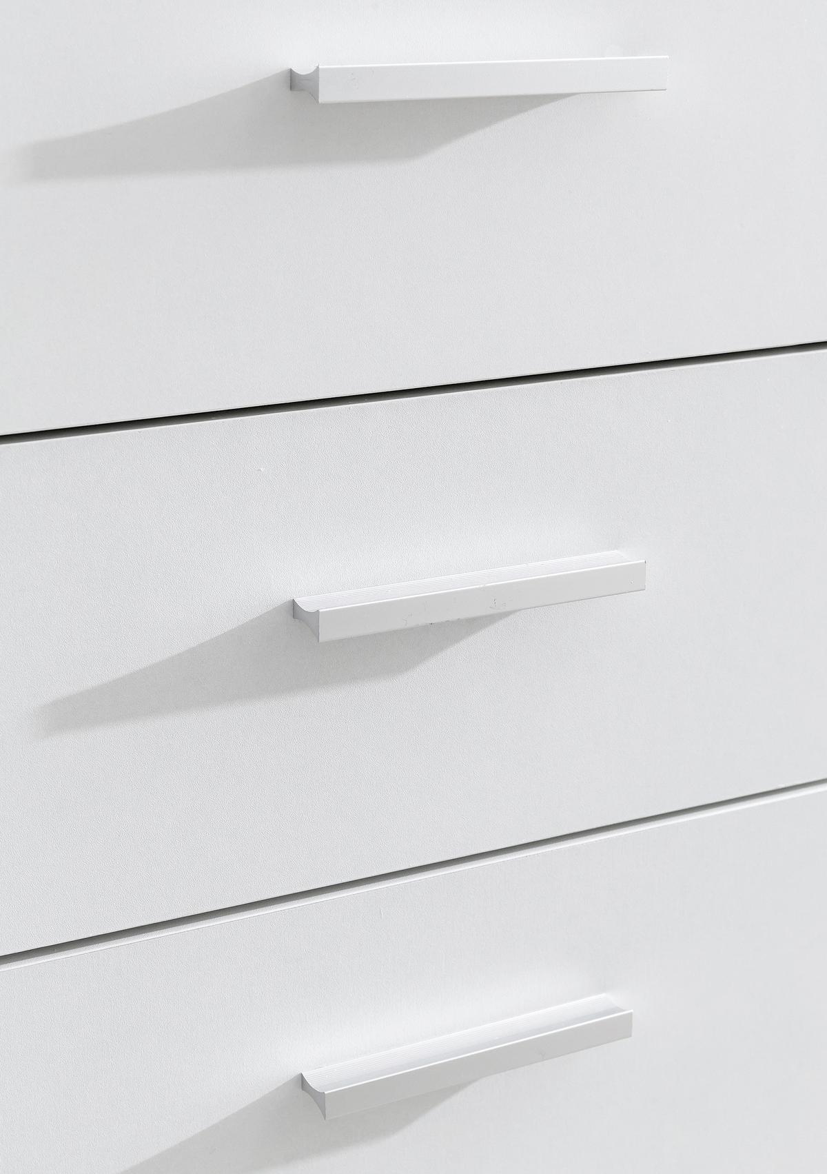 Komoda bílá - bílá/černá, Konvenční, kov/kompozitní dřevo (107/79/35cm) - MID.YOU