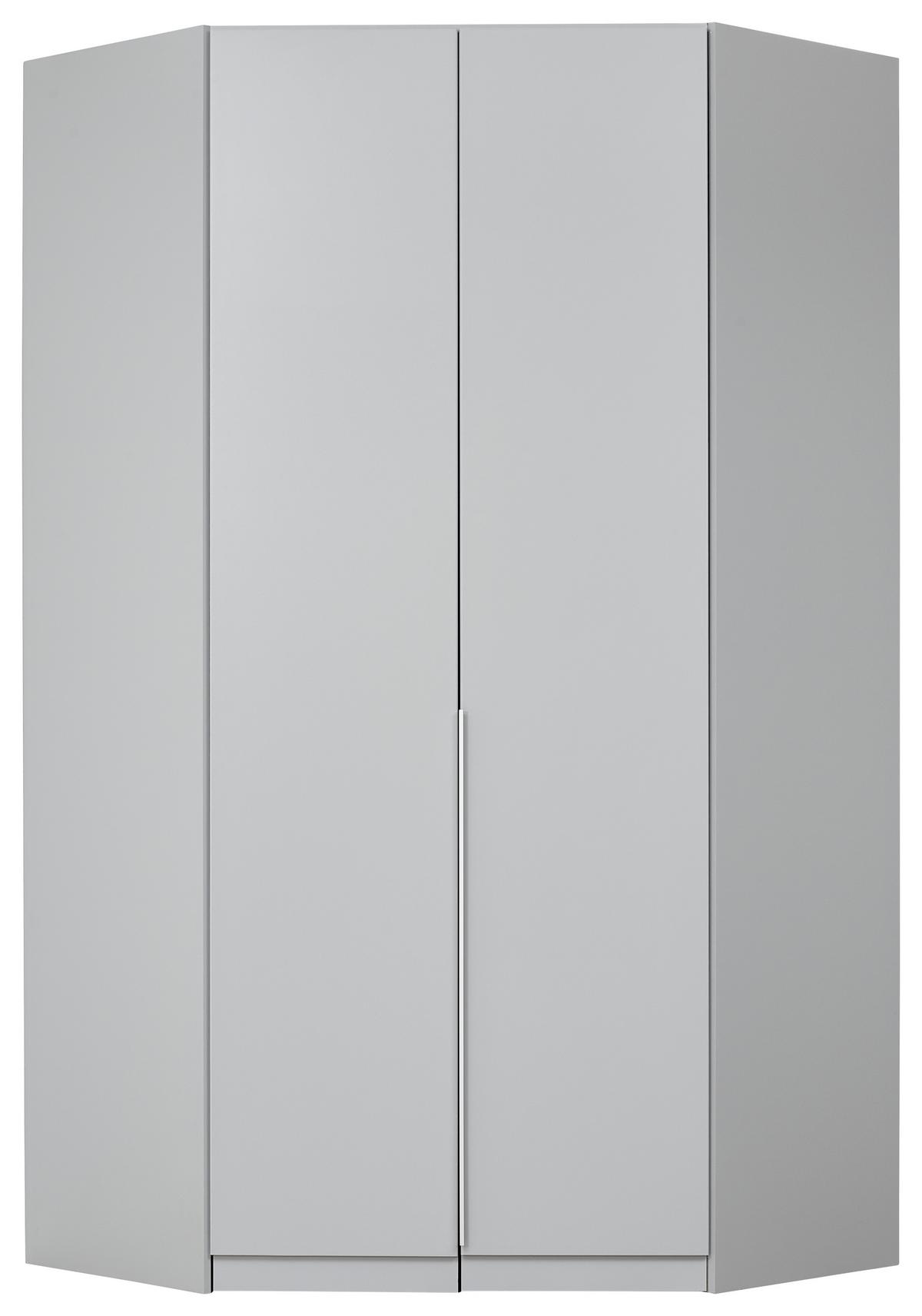 ROHOVÁ ŠATNÍ SKŘÍŇ ALABAMA - světle šedá/barvy hliníku, Moderní, kompozitní dřevo (117/229/117cm)