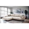 Ecksofa Biarritz, Beige, Braun Schenkel: 205x324 cm - Hellbraun/Beige, Design, Textil (205/324cm) - Livetastic
