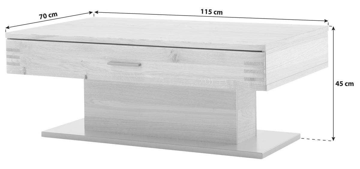 Couchtisch Mit Lade Salvador Anthrazit/eichefarben - Eichefarben/Anthrazit, Design, Holz/Holzwerkstoff (115/70/45cm) - Livetastic
