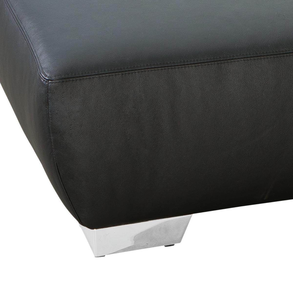 2-sitzer-sofa Mit Schlaffunkt. + Bk. Nikita Schwarz Leder - Chromfarben/Schwarz, KONVENTIONELL, Leder (195/85/90cm) - Livetastic