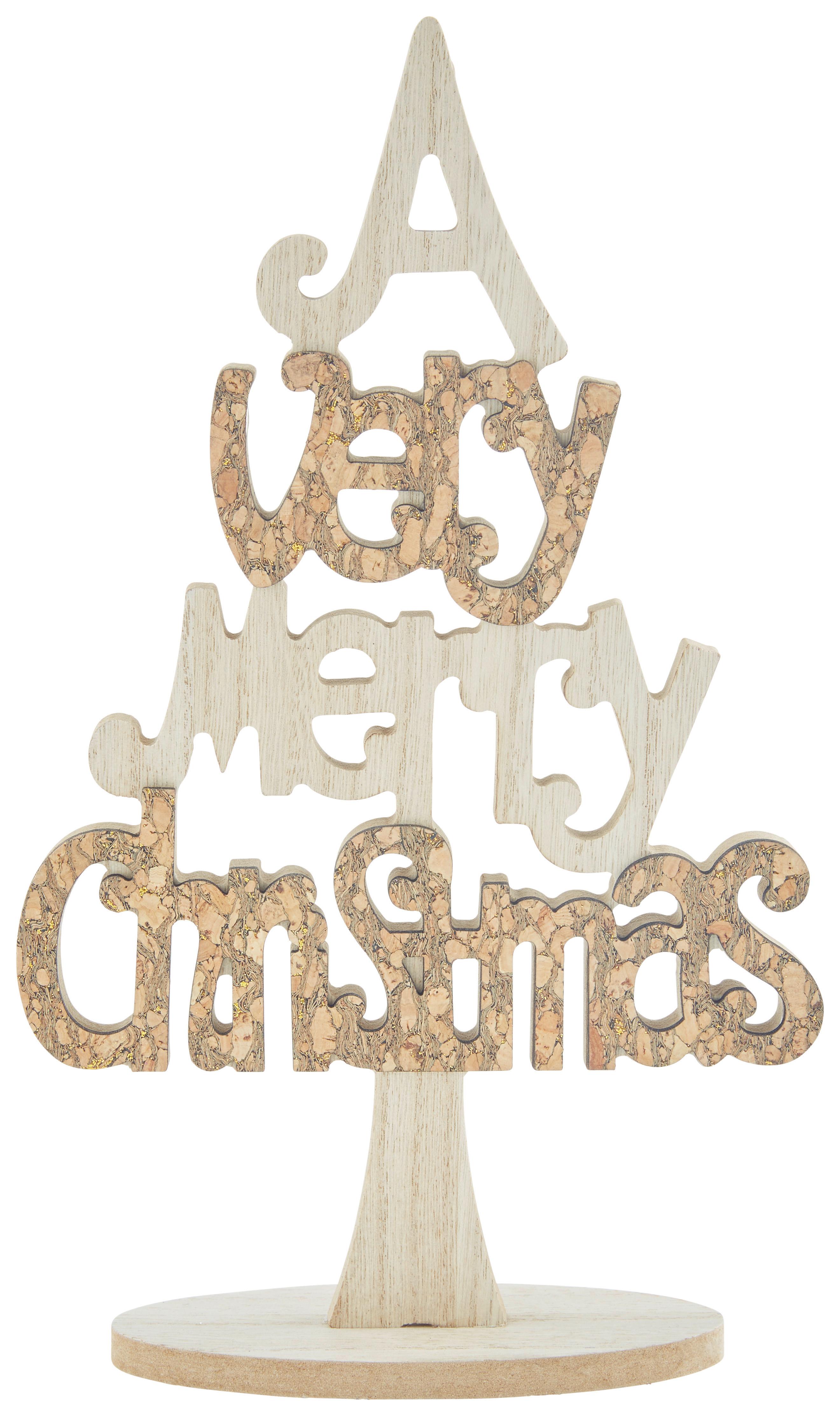 Weihnachtsbaum Holzwerkstoff H: 30 cm - Naturfarben, Basics, Holzwerkstoff (18/5/30cm) - Luca Bessoni