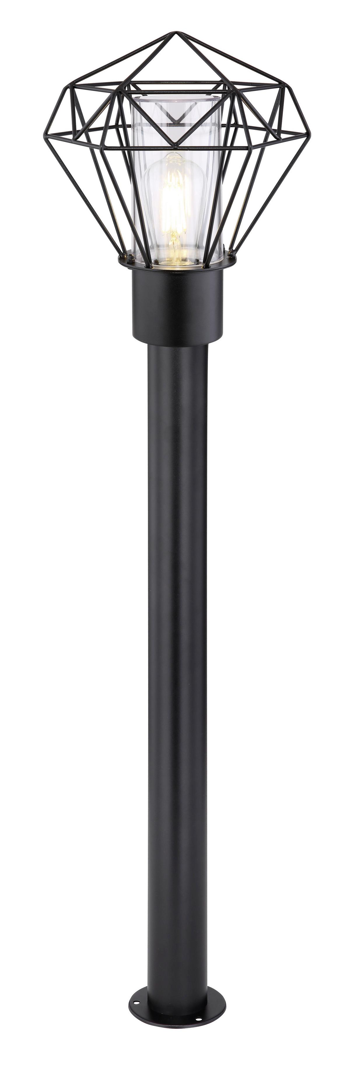 Außenleuchte Horace 15 Watt Edelstahl - Klar/Schwarz, Basics, Kunststoff/Metall (22,5/25,5/100cm) - Globo