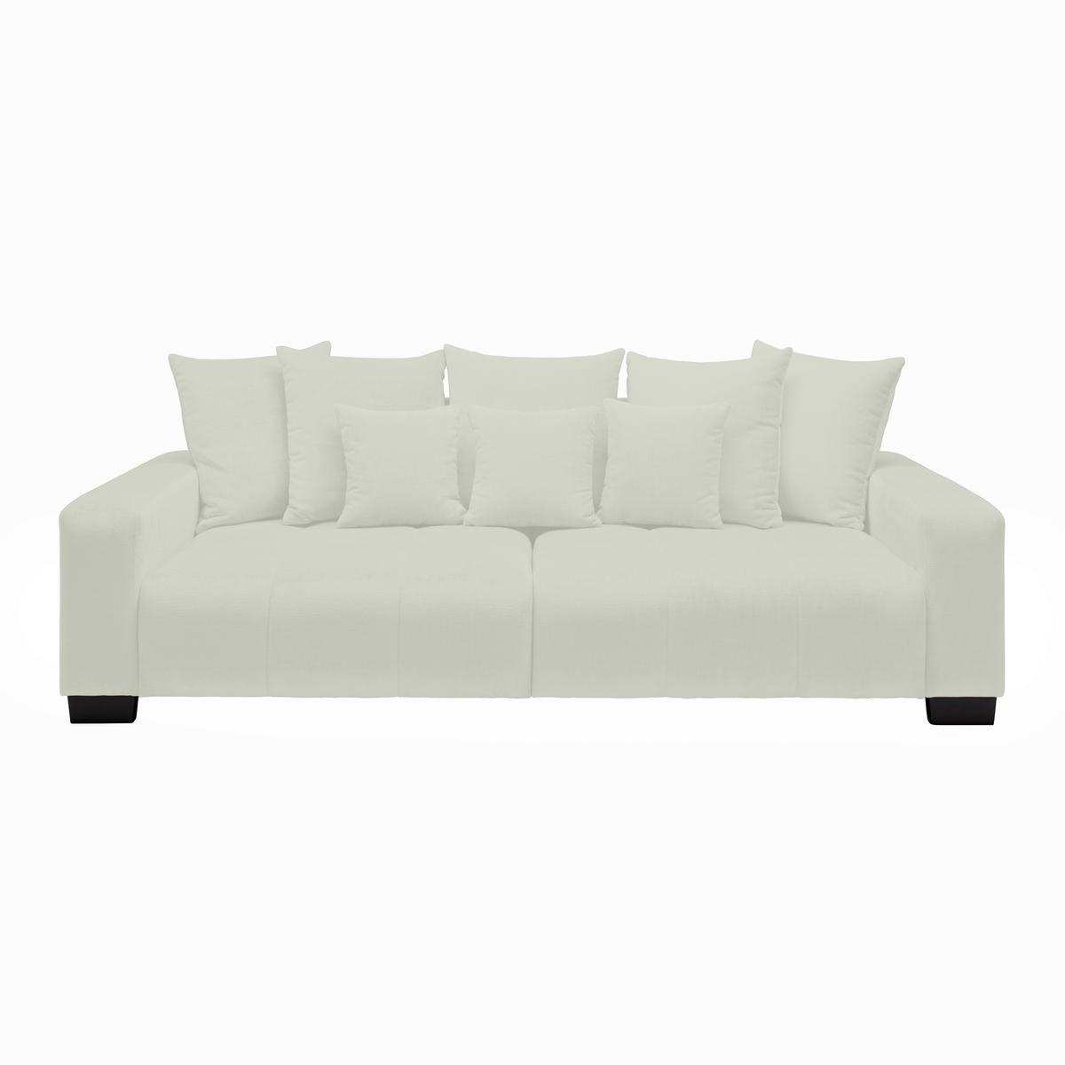 Velká pohovka MATTEO, bílá tkanina NANO - bílá/černá, Moderní, dřevo (246/93/124cm)