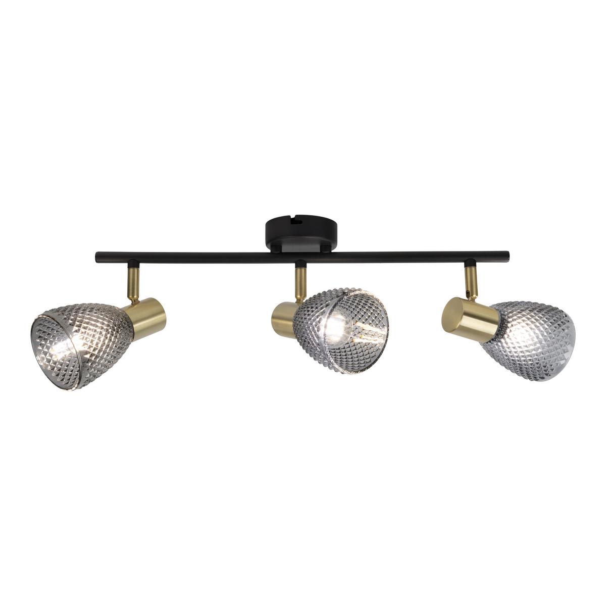 Deckenstrahler Exkl. 3xe14, 40w - Schwarz, LIFESTYLE, Glas/Metall (53,5/15/5cm) - Näve