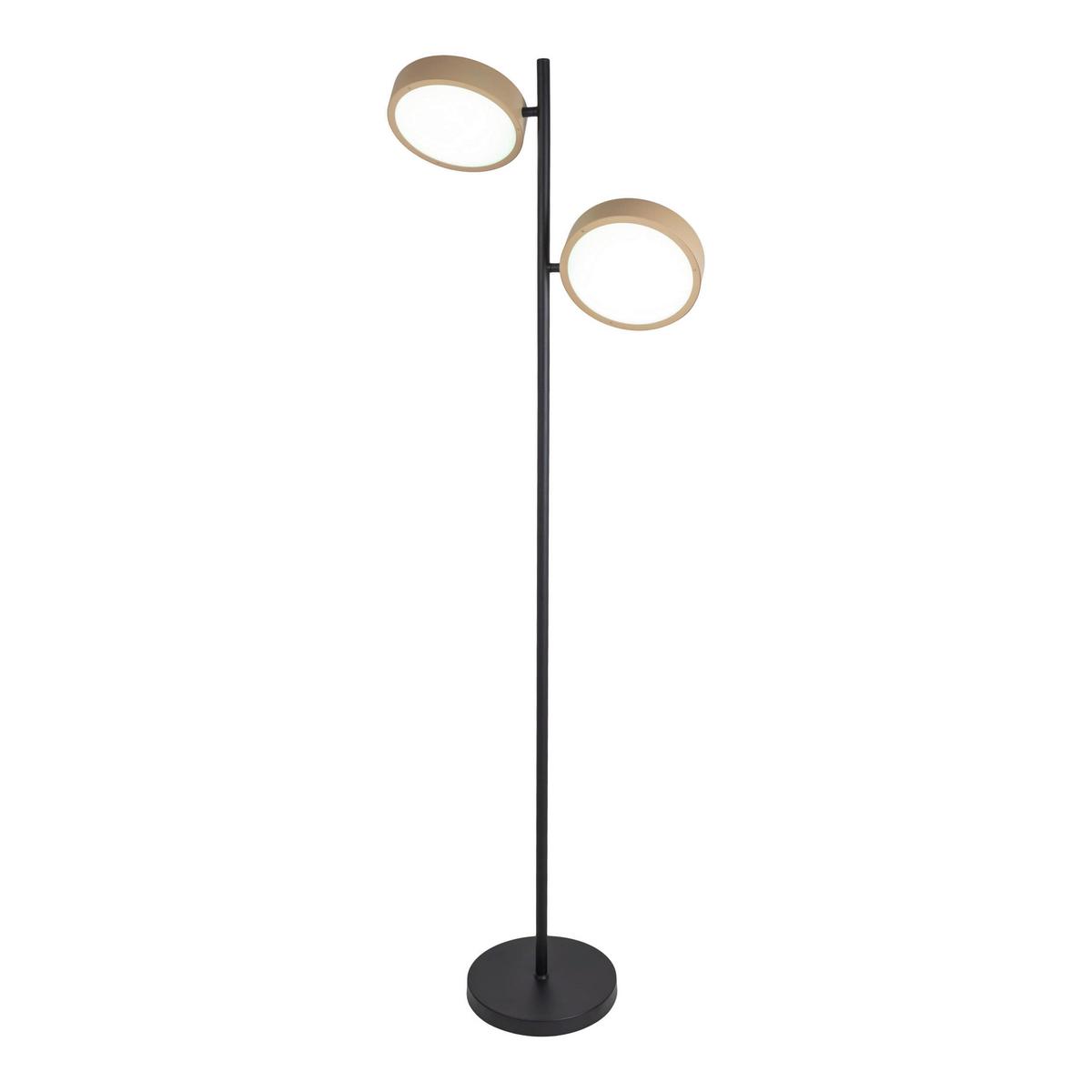 LED-Stehleuchte 2075511 Tessa - Goldfarben/Schwarz, Natur, Kunststoff/Metall (28/165cm) - Näve