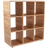 REGÁL FONTANA FTR01 - barvy dubu/černá, Moderní, kompozitní dřevo (108,8/110,2/35cm)