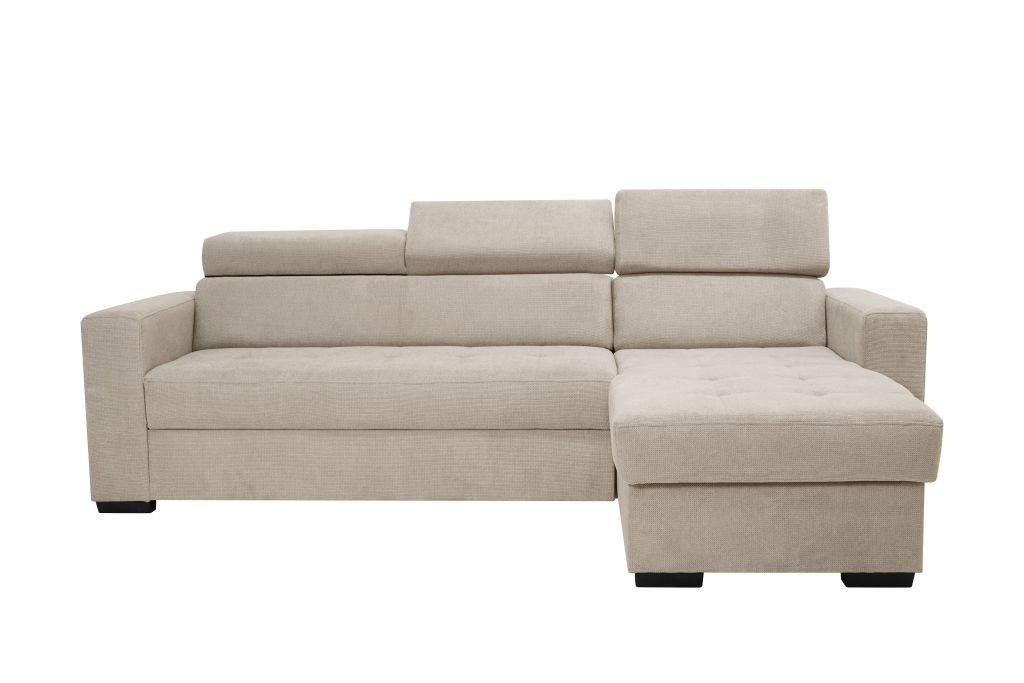 Rohová sedačka MARCO, oboustranná, béžový velur - černá/béžová, Konvenční, kov/dřevo (238/78-94/170cm)