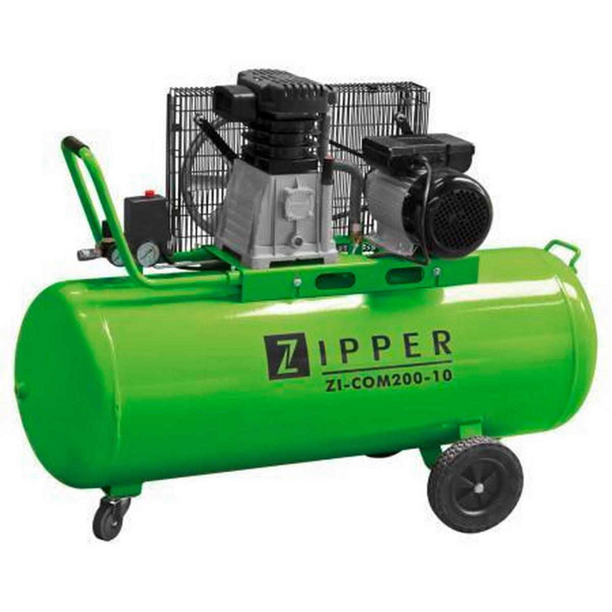 Druckluftkompressor Zi-com200- 10 10 Bar 2500 W Mit Rollen - Grün, Basics - Zipper