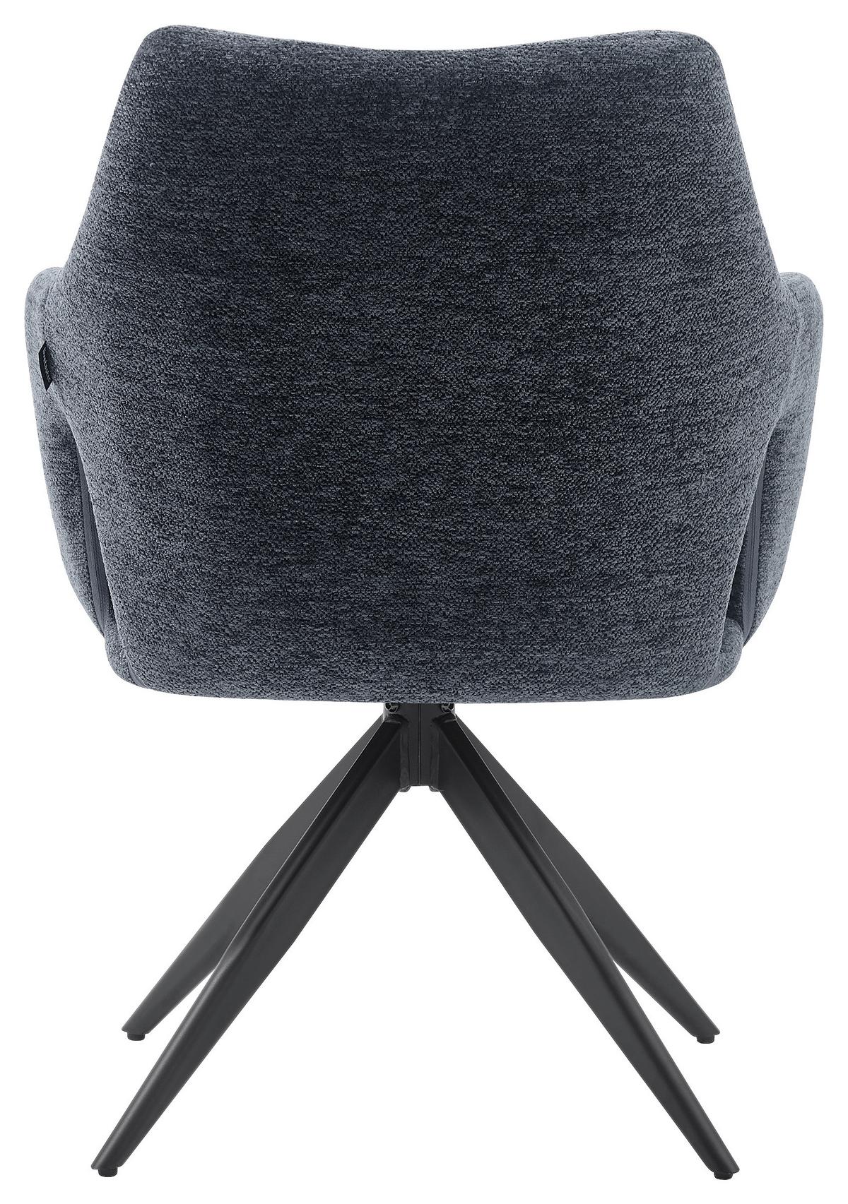 Armlehnstuhl Flow Grau/Schwarz B: 57,5 cm - Schwarz/Grau, MODERN, Holz/Textil (57,5/85/62cm) - Livetastic