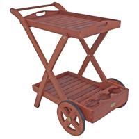 Garten-Servierwagen Teewagen Toledo Mit 2 Etagen - Eukalyptusholzfarben, Basics, Holz (80/54/88cm) - Gardenson
