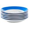 Untertassenset Blau Weiß 6-teilig D: 15,5 cm - Blau/Weiß, Basics, Keramik (15,5cm) - Van Well