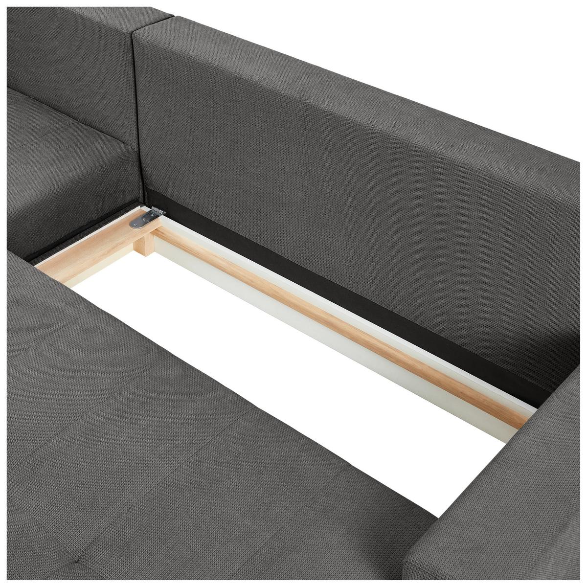 Ecksofa Boston, D. Grau S: 231x157 cm - Dunkelgrau/Schwarz, KONVENTIONELL, Textil (231/157cm) - P & B