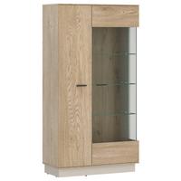Vitrine, Lagoon, B: 75 cm Eichefarben/Kaschmir - Kaschmir/Eichefarben, MODERN, Glas/Holzwerkstoff (75/150/40cm)