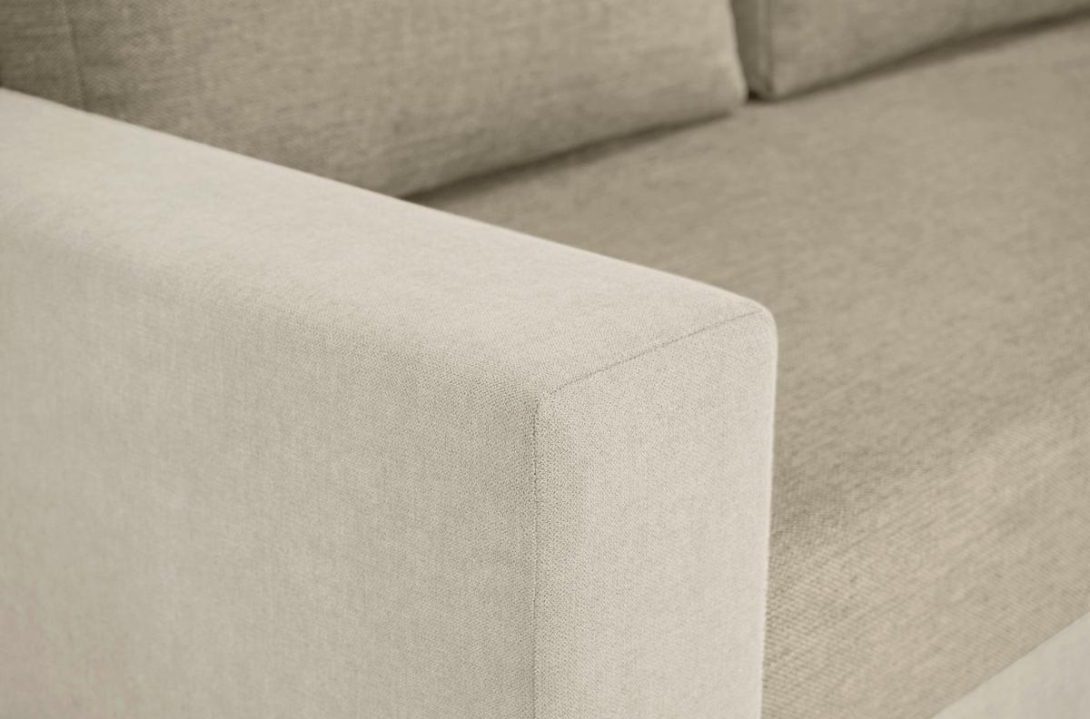 Ecksofa Asna, Beige S: 252x155 cm - Beige/Schwarz, Design, Textil (252/155cm) - Livetastic