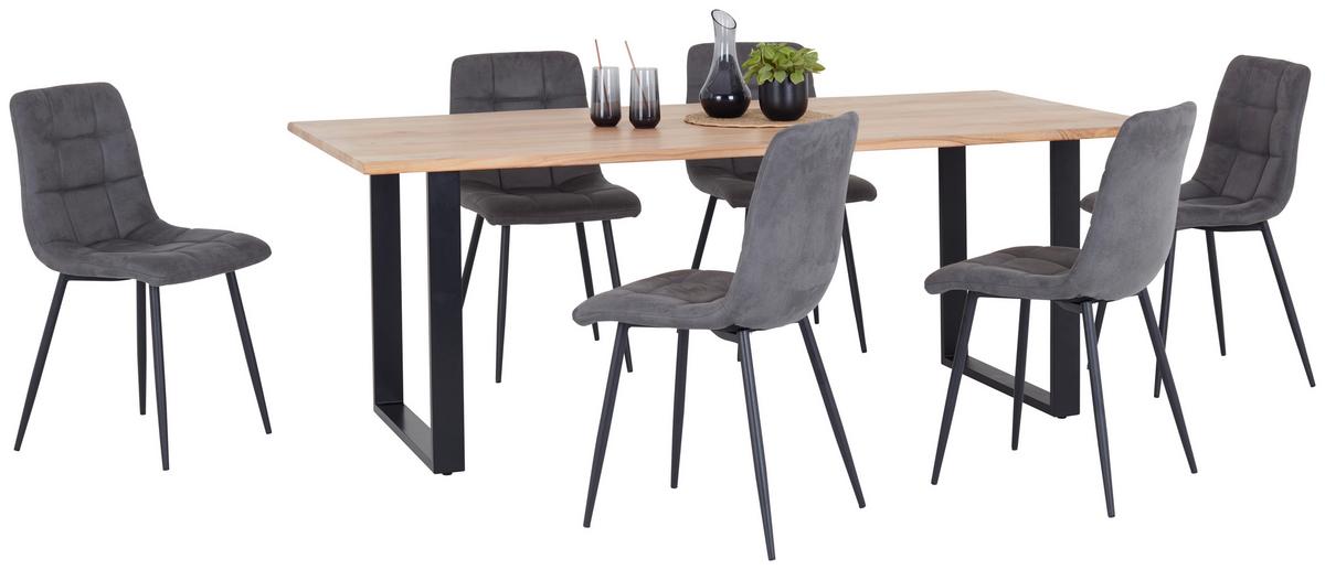 Esstisch Echtholz Mundra 200x76cm Schwarz/Akazienfarben - Schwarz/Akaziefarben, KONVENTIONELL, Holz (200/76/90cm)