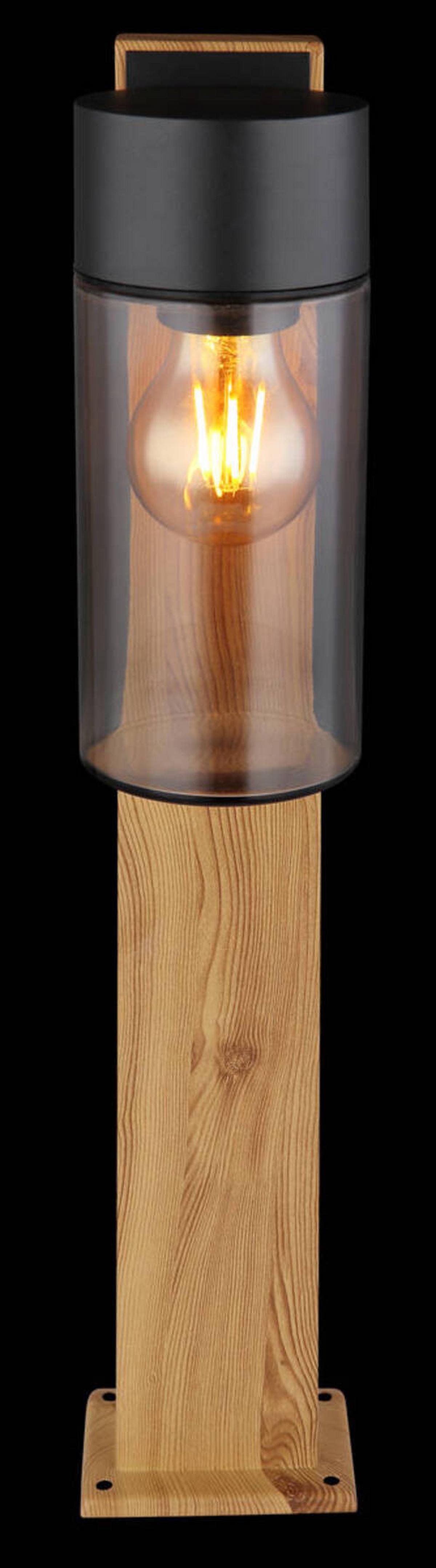 Außenleuchte 31976 - Schwarz, Natur, Glas/Metall (9/14,5/50cm) - Globo