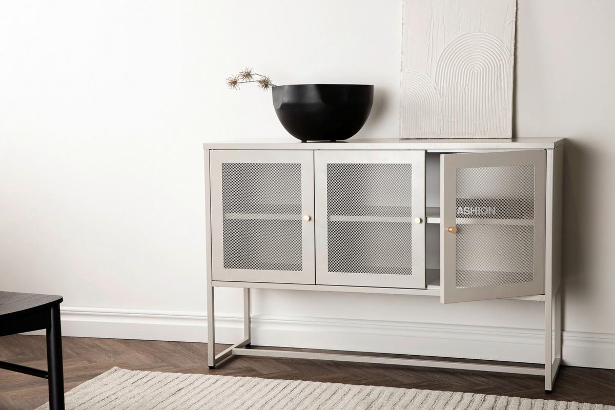 Sideboard Malla - Beige, Design, Metall (120/80/40cm) - Livetastic