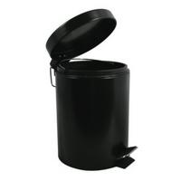 Kosmetikeimer Unis 5l Schwarz Metall DxH 20,5x27,7 - Schwarz, Basics, Kunststoff/Metall (20,5/27,7cm)