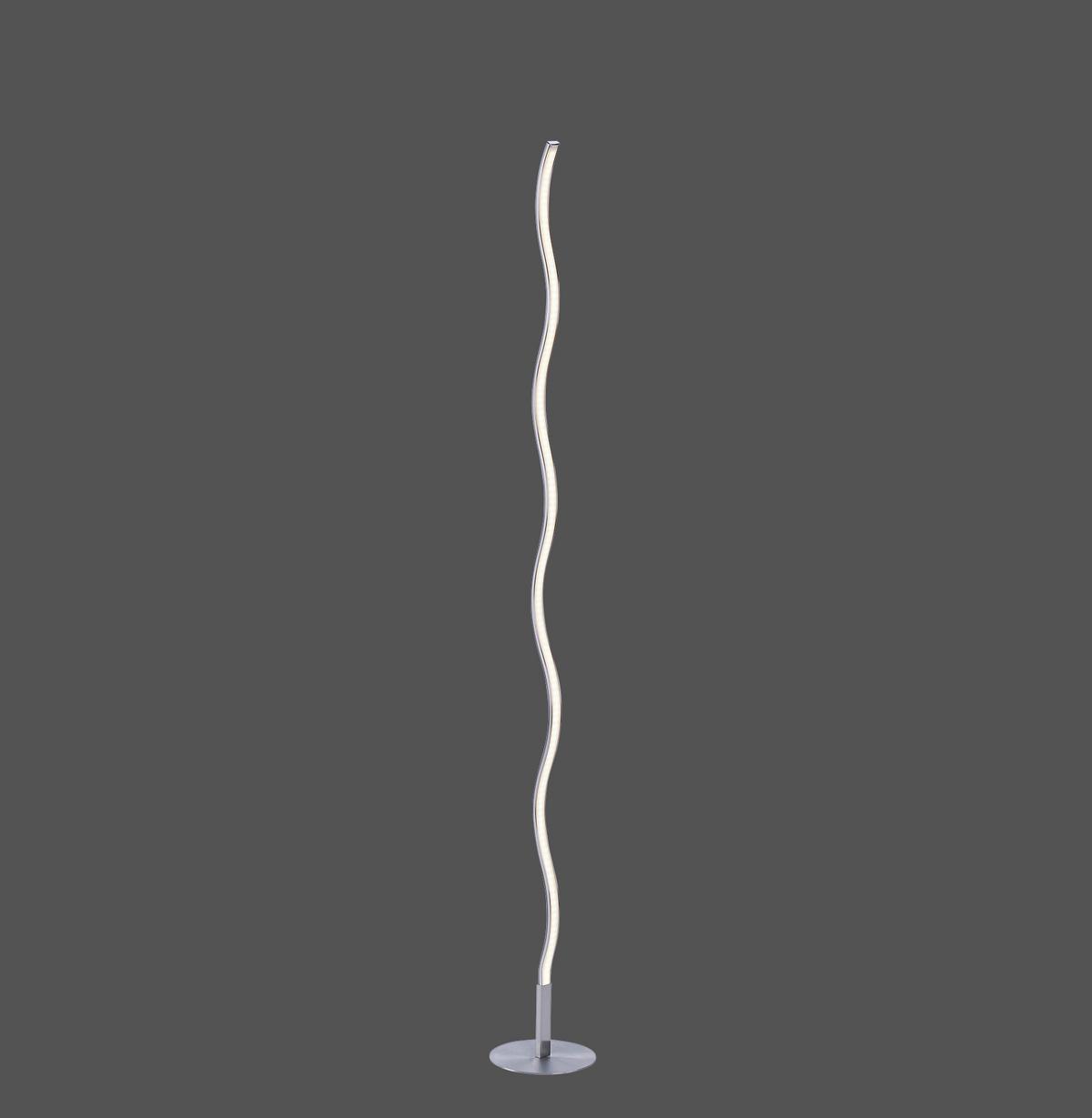 LED-Stehlampe Wave Silberfarben Länglich Wellen - Silberfarben, Design, Metall (14/14/120cm)