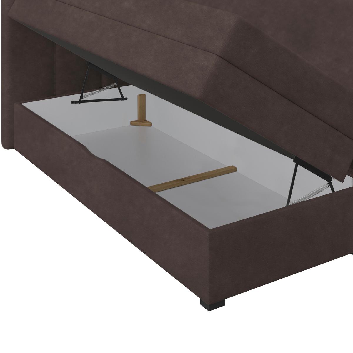 Boxspringbett mit Topper & Bettkasten 160x200 Lauro - Anthrazit/Schwarz, Trend, Textil (160/200cm)