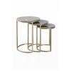 Beistelltisch 3-Teilig Tria Grau/Goldfarben - Goldfarben/Grau, Trend, Stein/Metall - Kayoom