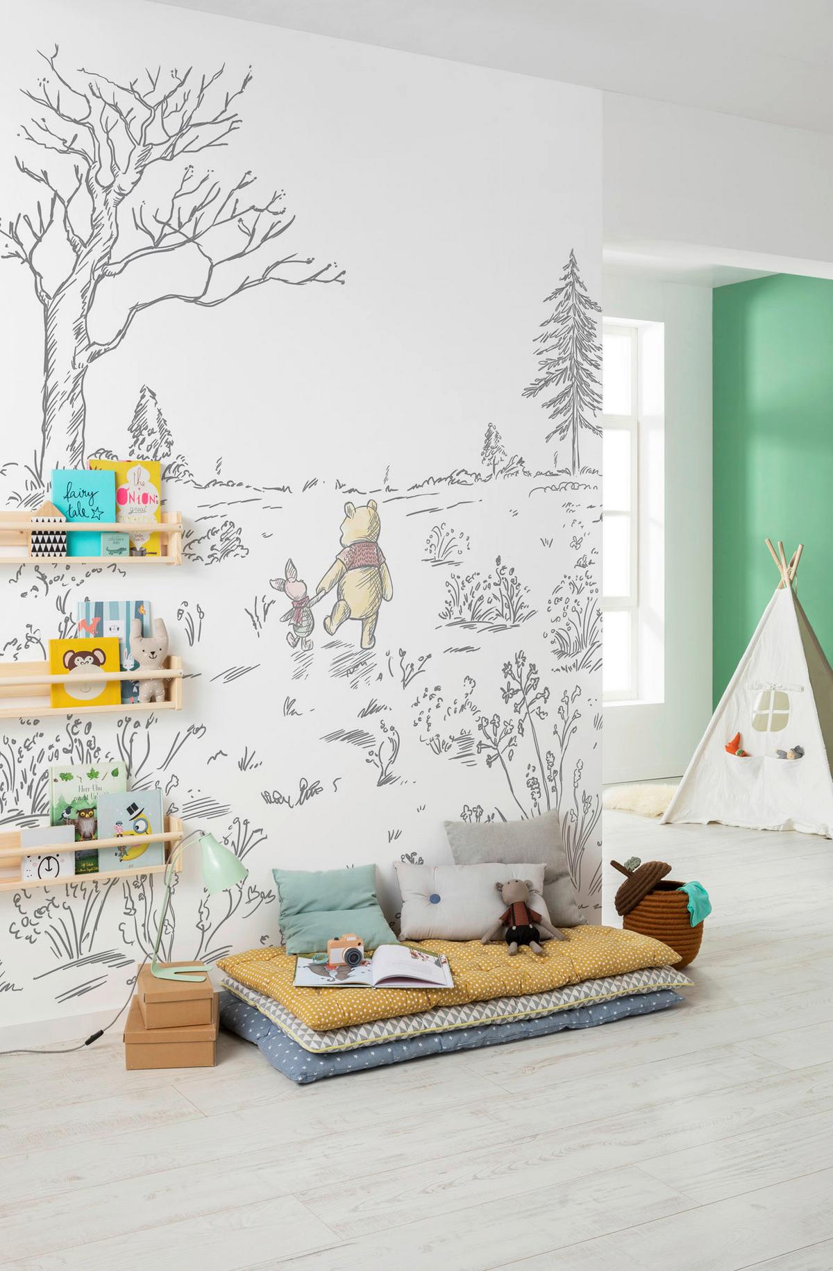Fototapete Winnie The Pooh Walk - Multicolor, Trend, Textil (200/280cm)