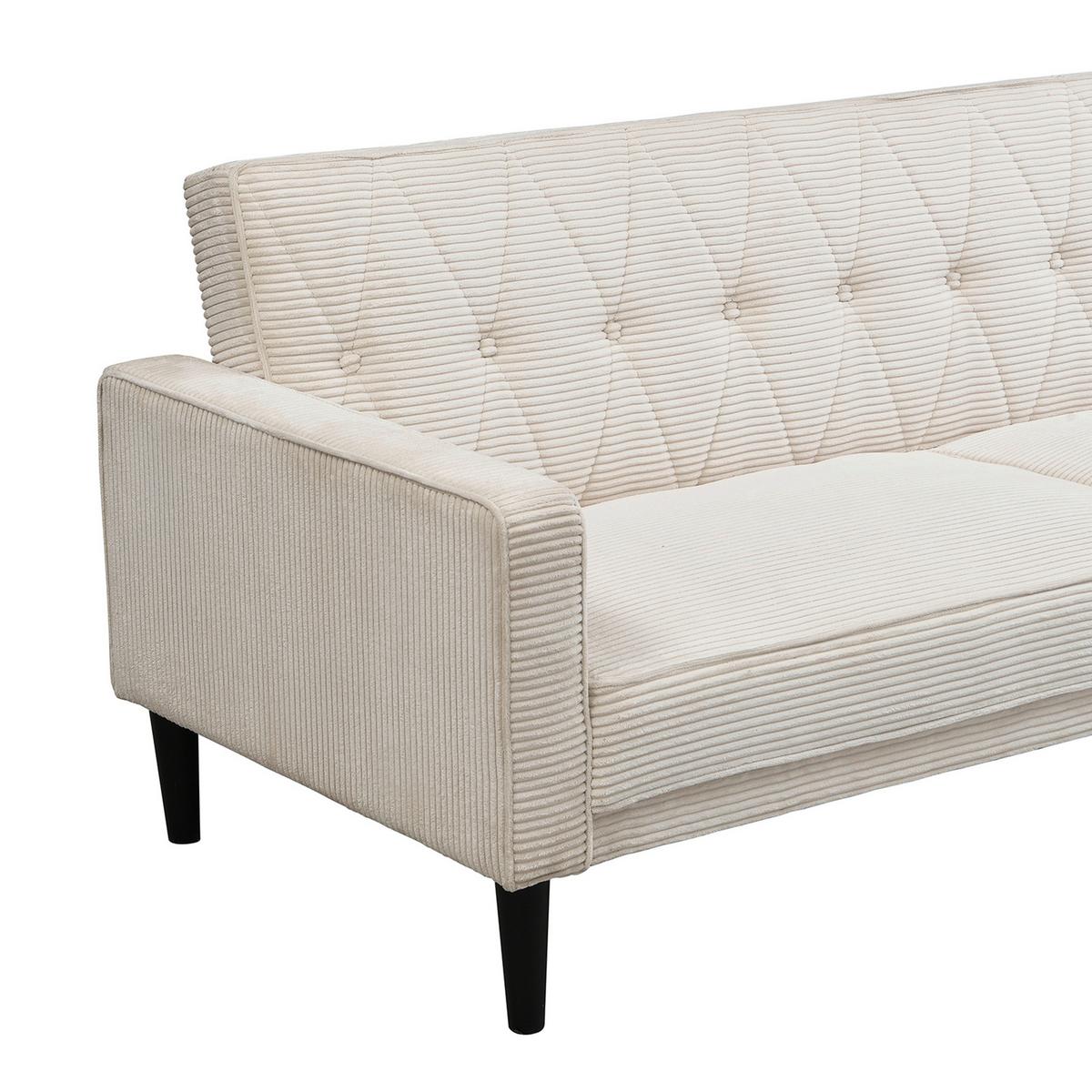Schlafsofa Aarhus Creme, mit Schlaffunktion - Creme/Braun, Basics, Textil (213/81/86cm) - Livetastic