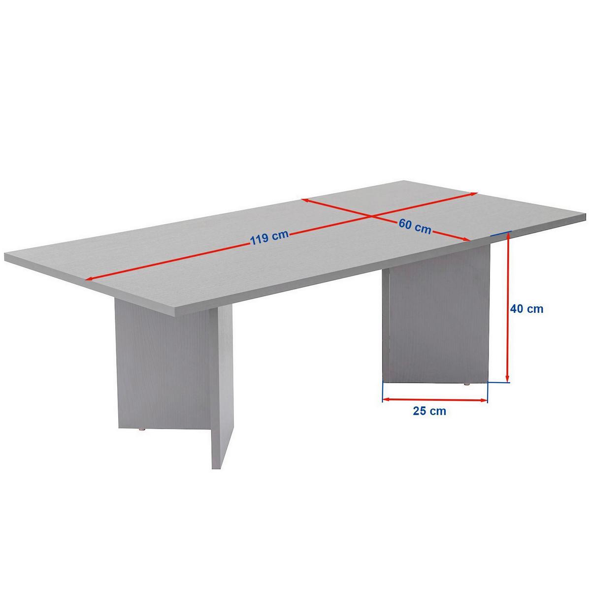 COUCHTISCH Sabin Elfenbein B: 119cm - Elfenbein, Design, Holzwerkstoff (119/40/60cm) - MID.YOU