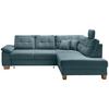 Ecksofa Brizzini Petrol S: 274x206 Cm - Petrol/Naturfarben, MODERN, Textil (274/206cm) - Livetastic
