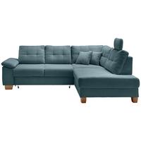 Ecksofa Brizzini Petrol S: 274x206 Cm - Petrol/Naturfarben, MODERN, Textil (274/206cm) - Livetastic