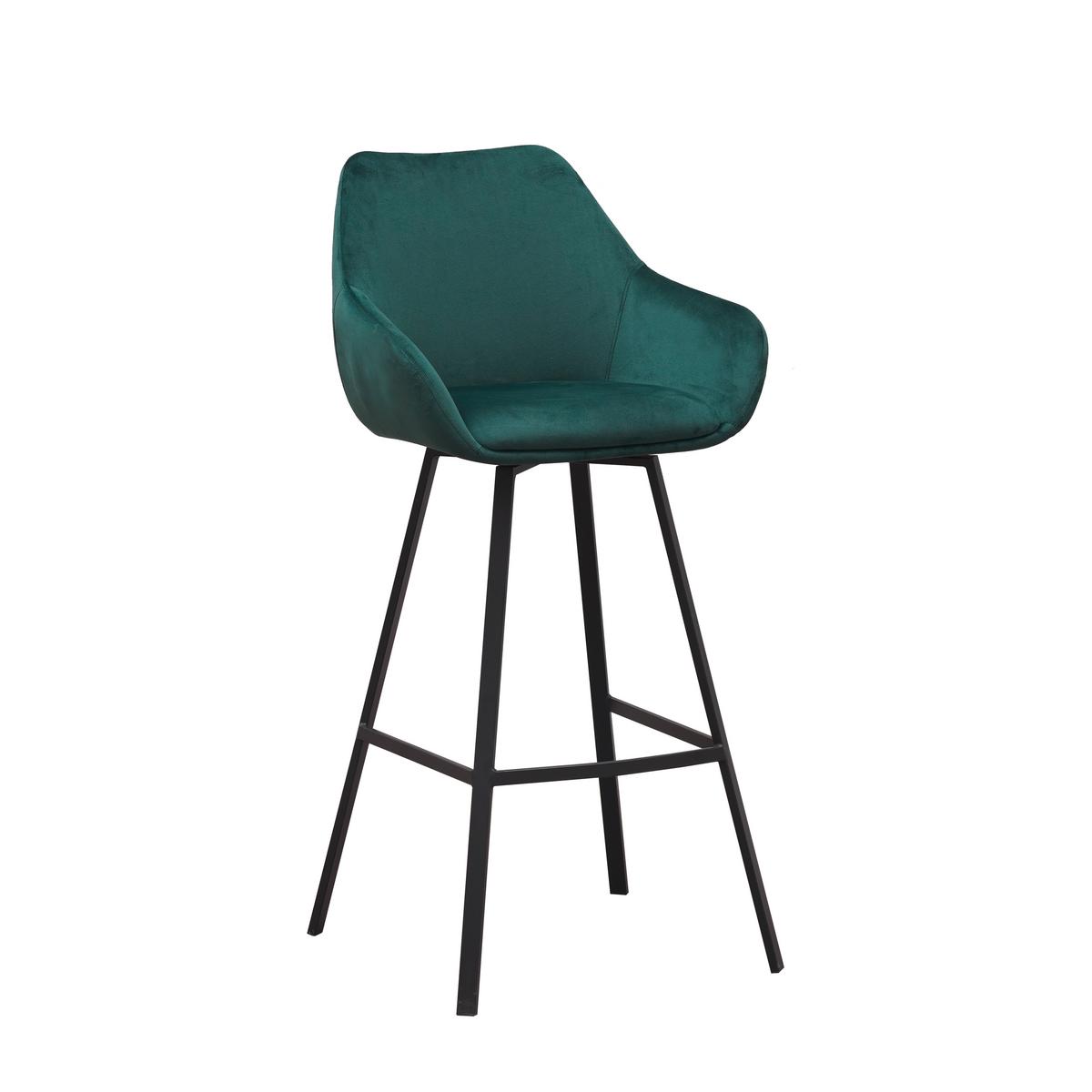 Barhocker-set Casper - Dunkelgrün/Schwarz, Design, Textil (55/109/57cm) - MID.YOU