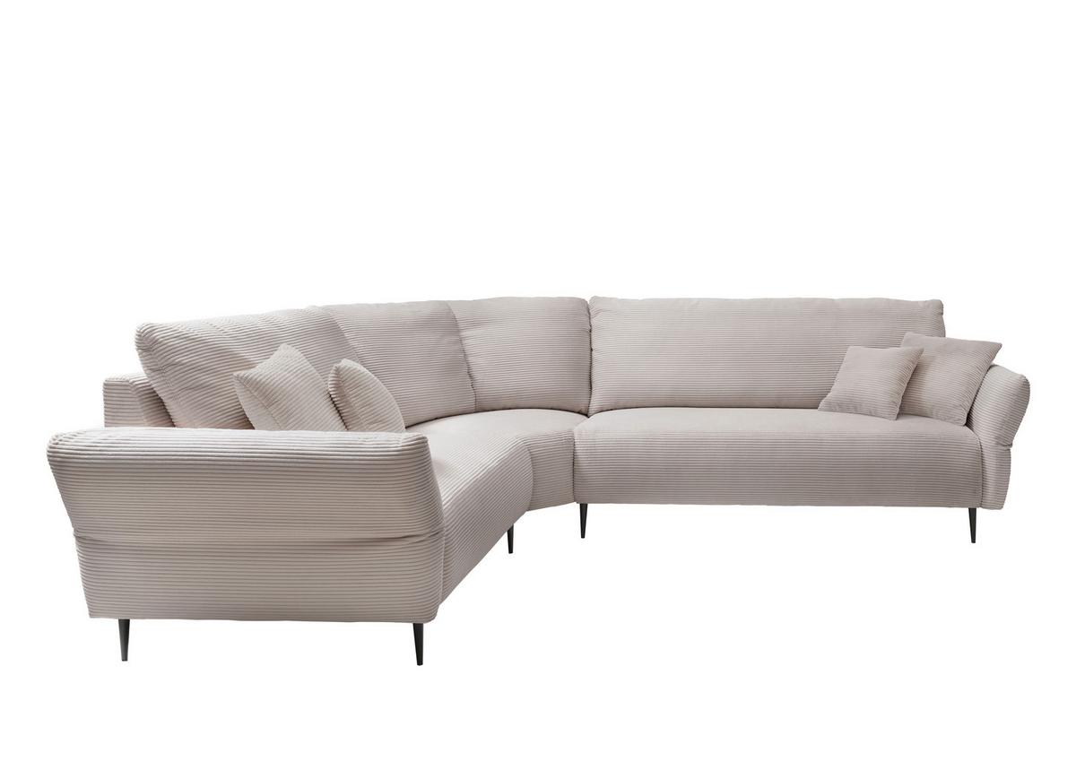 Ecksofa Vanilla Beige S: 256x256 Cm - Beige/Schwarz, Design, Textil (256/256cm) - Livetastic