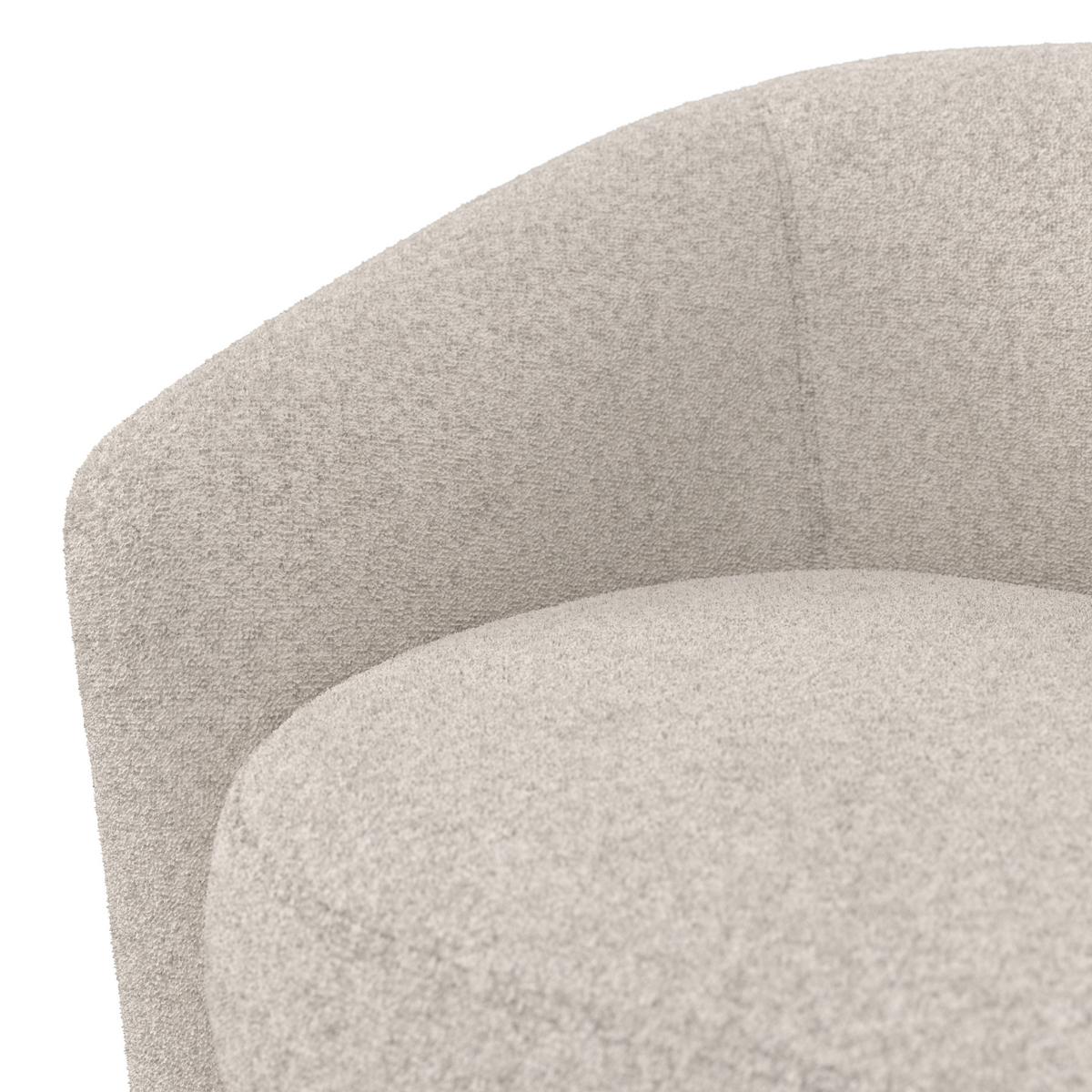 Pohovka ISABEL, krémová látka Teddy - čierna/krémová, Modern, drevo/textil (197/72/86cm) - Bessagi Home