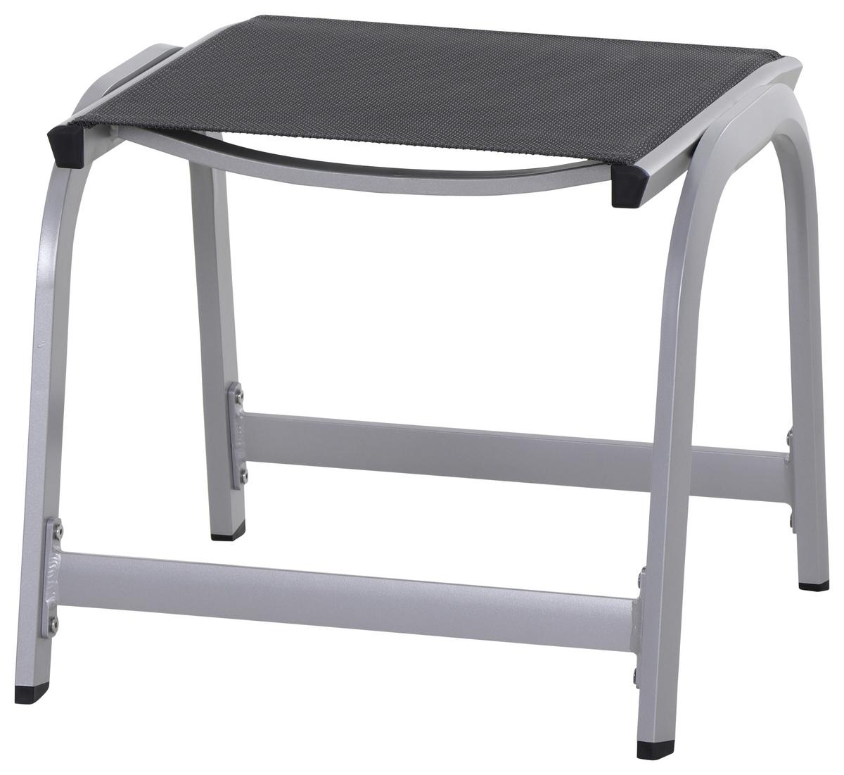 Gartenhocker Tesoro Metall Grau/Silberfarben Stapelbar - Anthrazit/Silberfarben, KONVENTIONELL, Textil/Metall (51/44/52cm) - Siena Garden