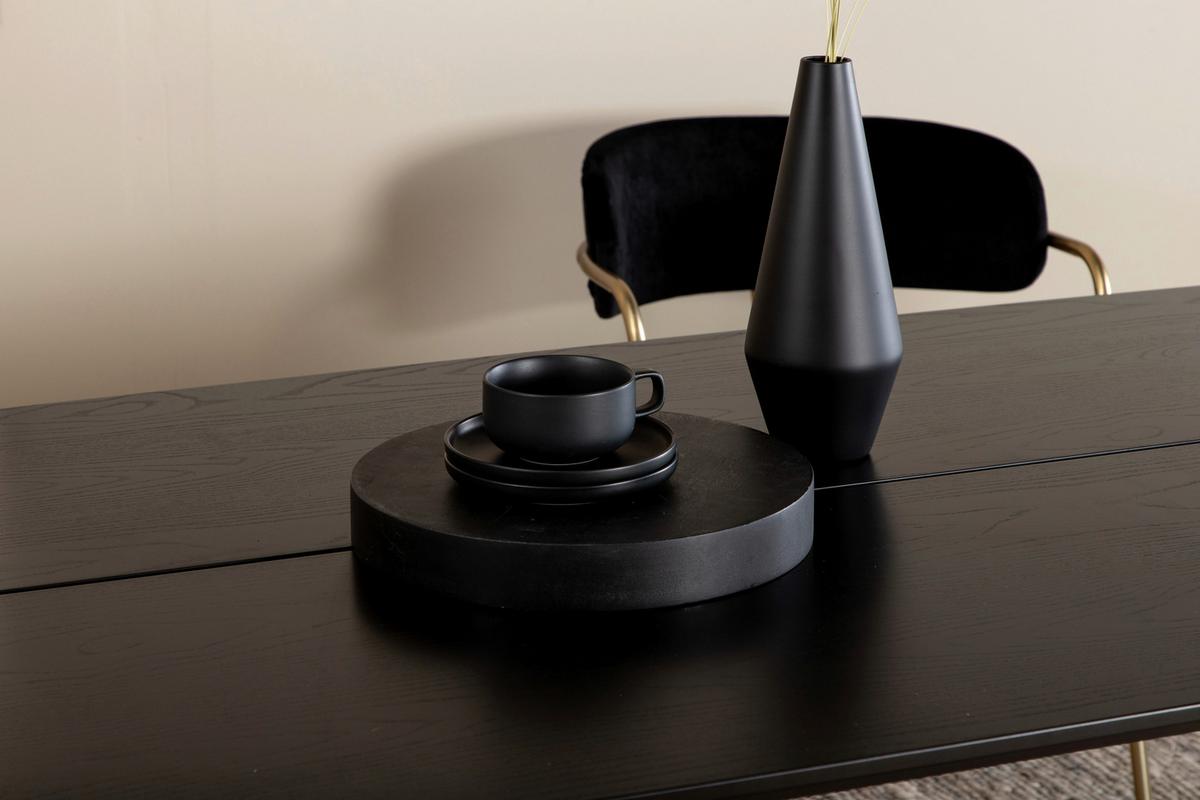 Esstisch Pelle - Schwarz, Design, Holzwerkstoff/Metall (190/90/75cm) - Livetastic