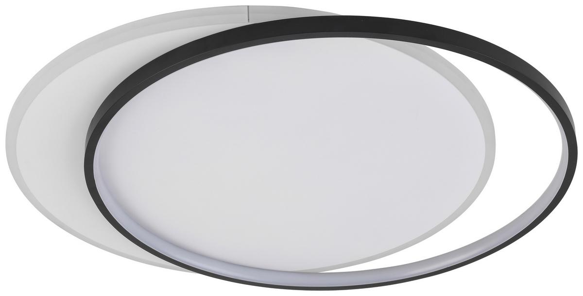 LED-Deckenleuchte Rosalia L: 55 cm Rund - Schwarz/Weiß, MODERN, Kunststoff/Metall (55/48,5/6cm) - Luca Bessoni
