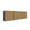 Sideboard Mailand Anthr./eiche Dekor B: 263,5cm - Anthrazit/Schwarz, MODERN, Holzwerkstoff (263,5/73/33cm) - MID.YOU