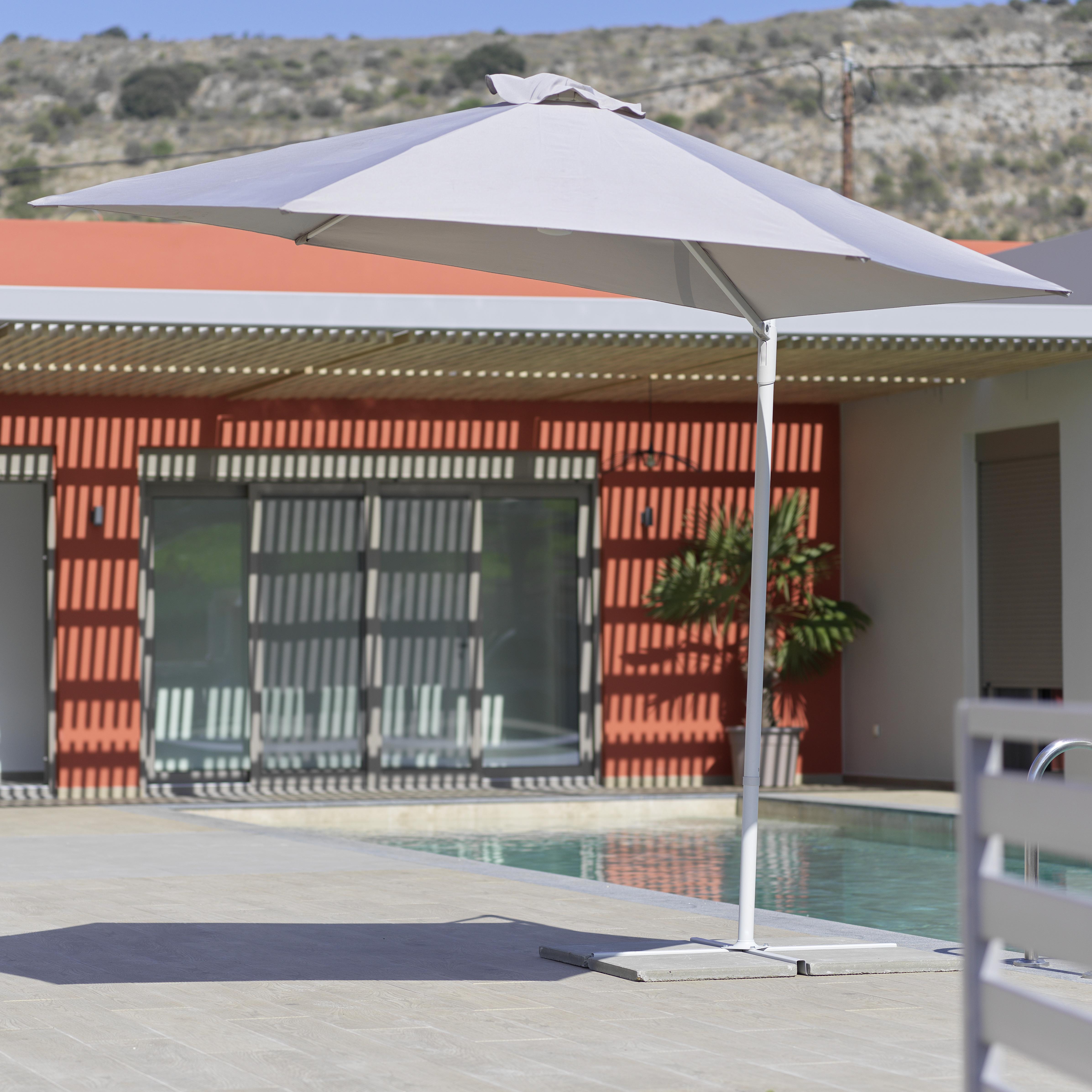 Slunečník Leondro - šedá, Moderní, kov/textil - Modern Living