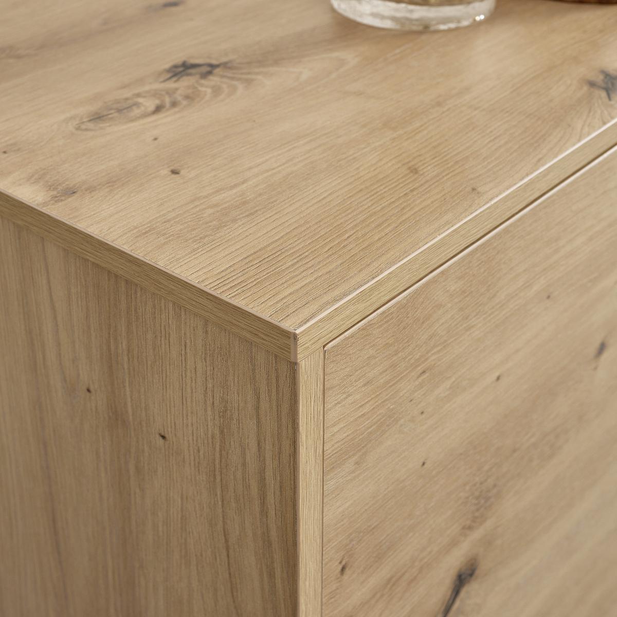 Komoda FOSCA - čierna/farba duba, Modern, kov (148,5/76/40cm) - Bessagi Home