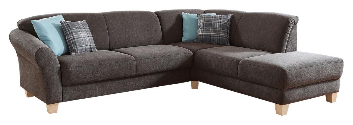 Ecksofa Gotland dunkelbraun 257x212 cm - Dunkelbraun/Naturfarben, KONVENTIONELL, Textil (257/212cm) - Sit & More