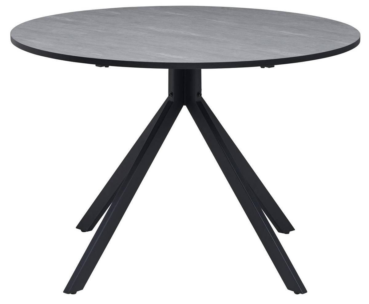 Esstisch Lennox Mdf Melamin Grau, B: 110 Cm - Schwarz/Grau, KONVENTIONELL, Holzwerkstoff/Metall (110/110/76cm) - MID.YOU