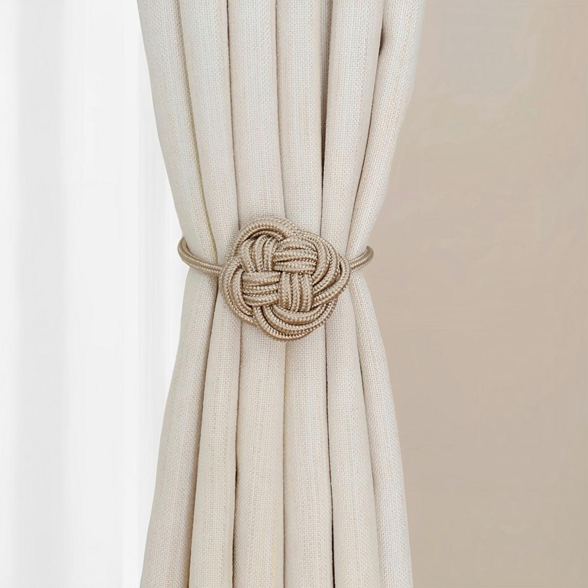 Raffhalter Knot - Naturfarben, MODERN, Holz/Textil (5,5cm) - Luca Bessoni