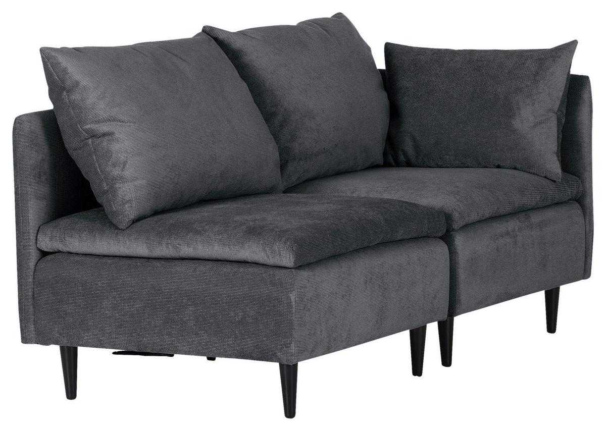 Sofaelement Fynn, Anthrazit B: 77 cm - Anthrazit/Schwarz, KONVENTIONELL, Textil (77/72/83cm) - MID.YOU