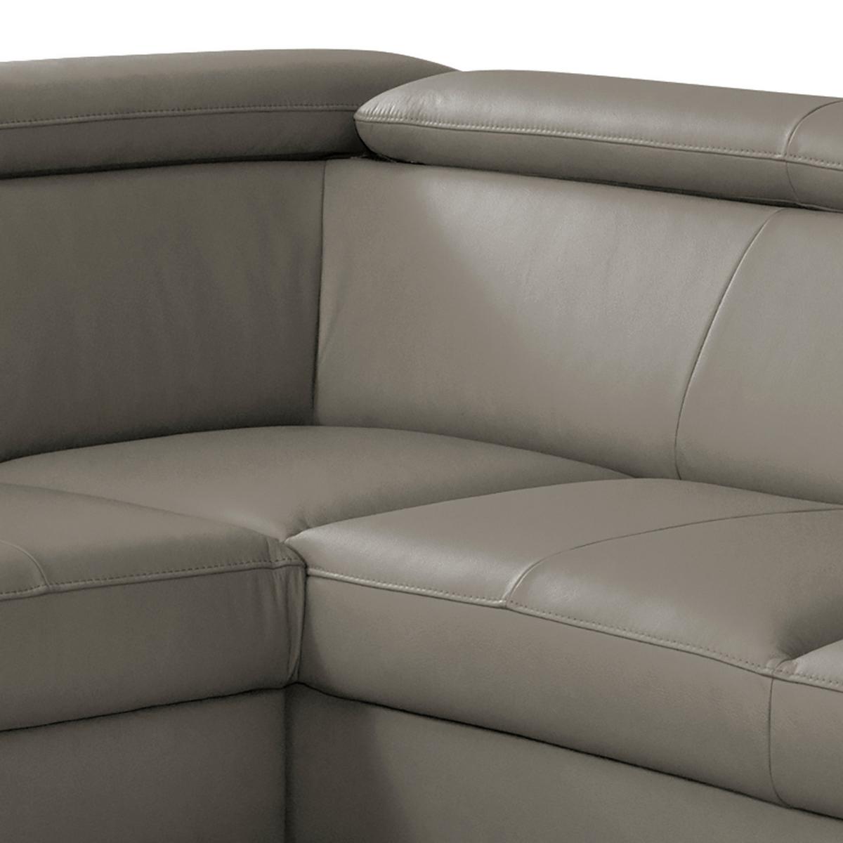 Ecksofa Note New Teilleder Schlammfarben 244x199 - Schlammfarben/Schwarz, Design, Leder/Textil (244/199cm) - Livetastic