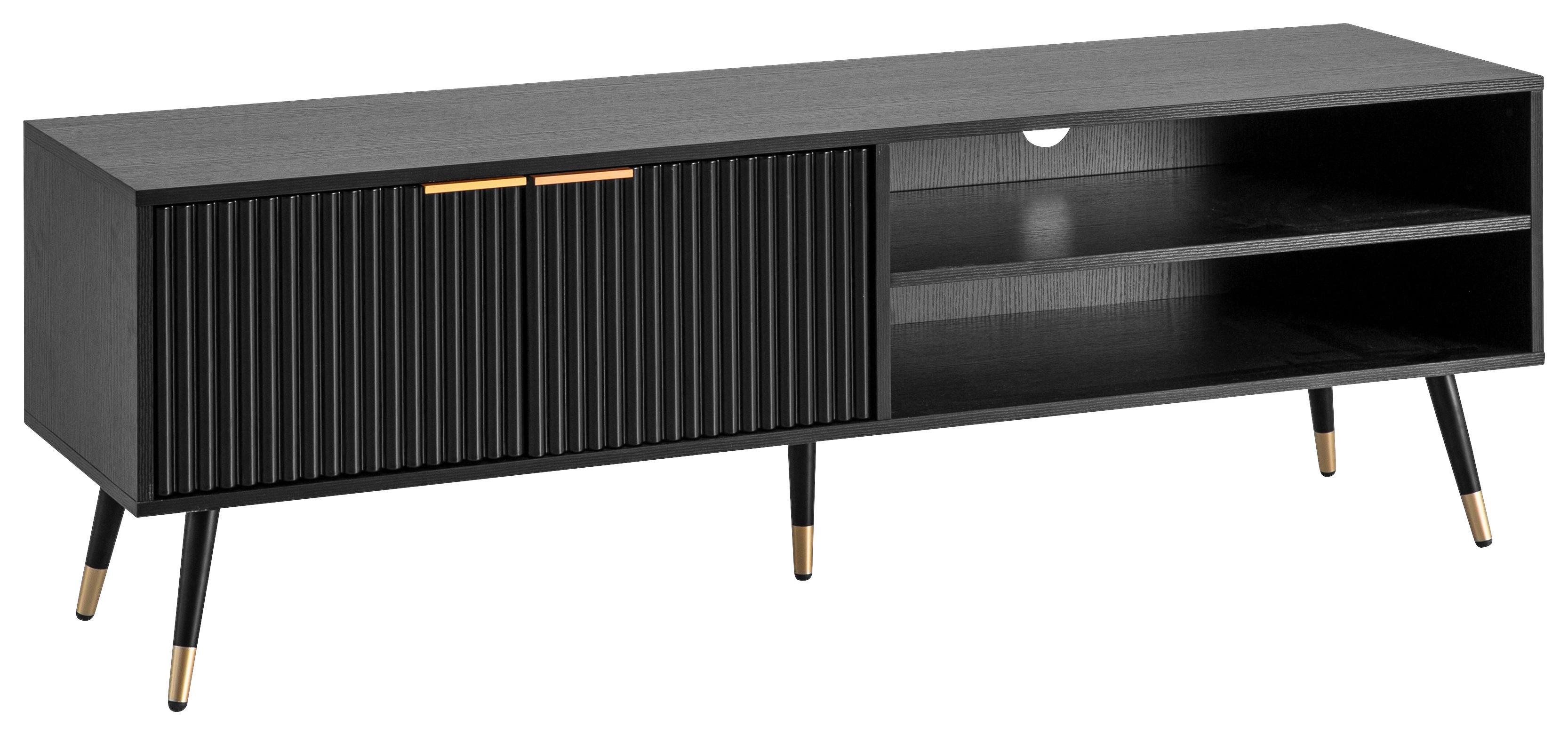 Lowboard Schwarz B: 150 Cm - Goldfarben/Schwarz, Design, Holzwerkstoff (150/51/39cm) - MID.YOU