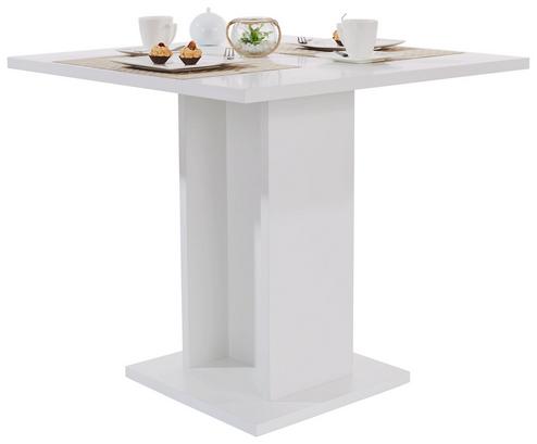 Weißer Esstisch mit Bodenplatte Weißer Esstisch in modernem Stil
